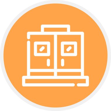 Icu Satır Çemberi Basit Simge, Vektör İllüstrasyonu