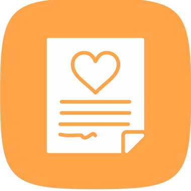 Düğün Sözleşmesi Basit Simge, Vektör İllüstrasyonu