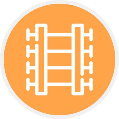 Tren Rayları Çemberi Basit Simge, Vektör Resimleri