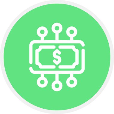 Tutarlı Satır Çemberi Basit Simge, Vektör İllüstrasyonu