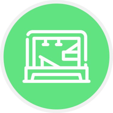 Pilates Kulesi Satır Çemberi Basit Simge, Vektör Resimleri