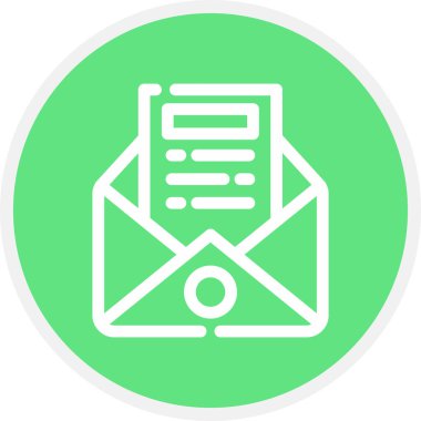 Posta Satırı Çemberi Basit Simge, Vektör Resimleri