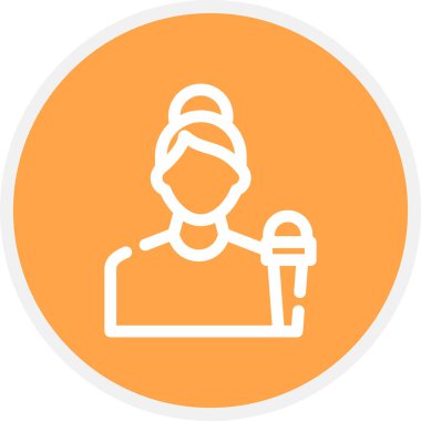 Gazeteci Satır Çemberi Basit Simge, Vektör İllüstrasyonu