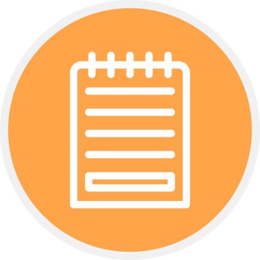 Notlar Satır Çemberi Basit Simge, Vektör İllüstrasyonu