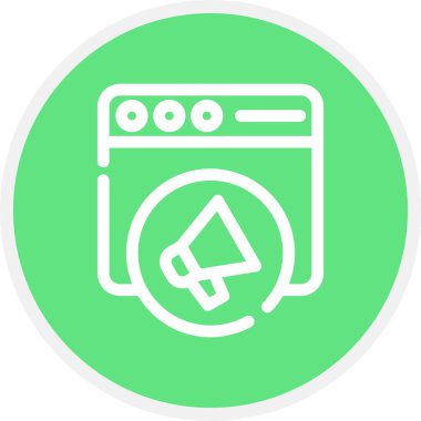 Çevrimiçi Reklam Satırı Çemberi Basit Simge, Vektör Resimleri