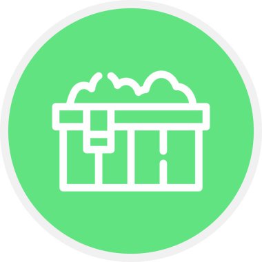 Küvet Hattının Çemberi Basit Simge, Vektör İllüstrasyonu