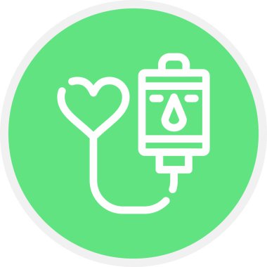 Kan Bağışı Hattı Çemberi Basit Simge, Vektör İllüstrasyonu