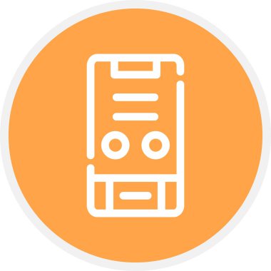 Akıllı Telefon Hattı Çemberi Basit Simge, Vektör Resimleri