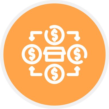 Kitle fonlama Hattı Çemberi Basit Simge, Vektör Resimleri