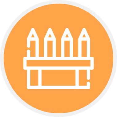 Renkli Kalem Satırı Çemberi Basit Simge, Vektör Resimleri