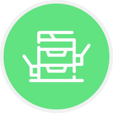 Makine Satırı Çemberi Basit Simge, Vektör Resmini Kopyala