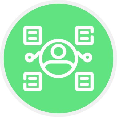 Kullanıcı Öngörüleri Satır Çemberi Basit Simge, Vektör Resimleri