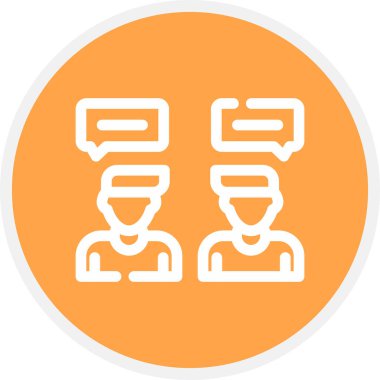 Konuşma Satırı Çemberi Basit Simge, Vektör İllüstrasyonu