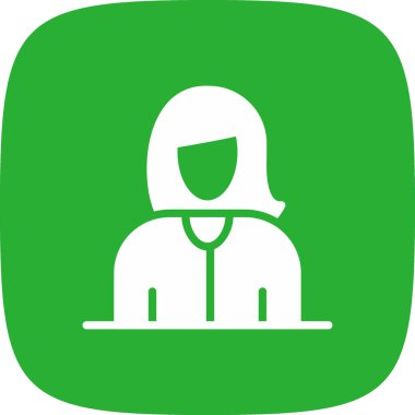 Müşteri Kadın Simgesi, Vektör İllüstrasyonu