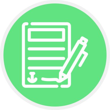 Sözleşmeli Satır Çemberi Basit Simge, Vektör İllüstrasyonu