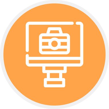 Lcd Kamera Hattı Çemberi Basit Simge, Vektör Resimleri