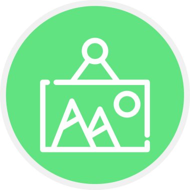 Çerçeve Çizgisi Çemberi Basit Simge, Vektör İllüstrasyonu