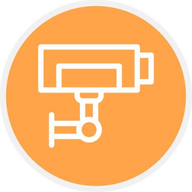 Cctv Kamera Hattı Çemberi Basit Simge, Vektör Resimleri