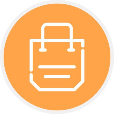 Poşet Hattı Çemberi Basit Simge, Vektör İllüstrasyonu