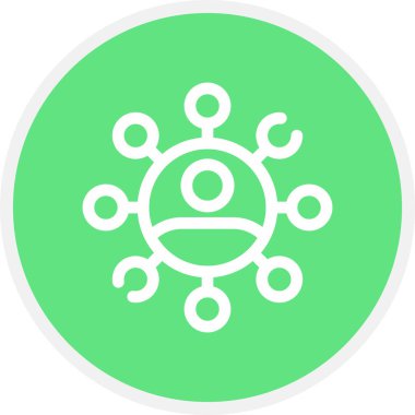 Ağ Çizgisi Çemberi Basit Simge, Vektör İllüstrasyonu