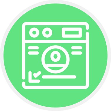 Kişisel Bilgi Satırı Çemberi Basit Simge, Vektör İllüstrasyonu