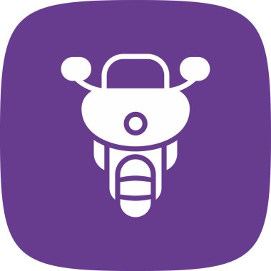 Motosiklet Basit Simge, Vektör İllüstrasyonu