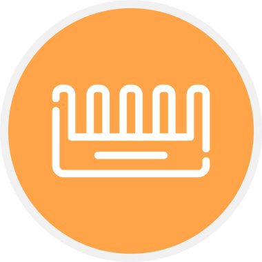 Tarak Satırı Çemberi Basit Simge, Vektör Resimleri