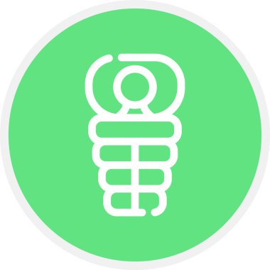 Uyku Çuvalı Hattı Çemberi Basit Simge, Vektör Resimleri