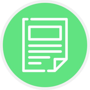 Belge Satırı Çemberi Basit Simge, Vektör Resimleri