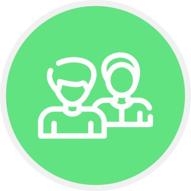 Müşteri Aile Çizgisi Çemberi Basit Simge, Vektör İllüstrasyonu