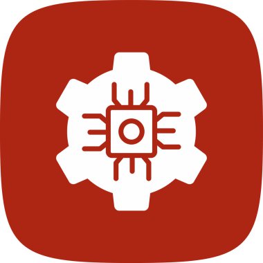 İşlemci basit simgesi, vektör illüstrasyonu