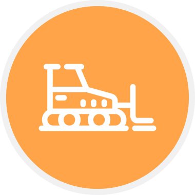 Buldozer Hattı Çemberi Basit Simge, Vektör İllüstrasyonu