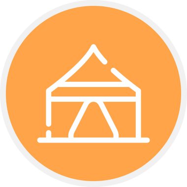 Tarp Satırı Çemberi Basit Simge, Vektör İllüstrasyonu