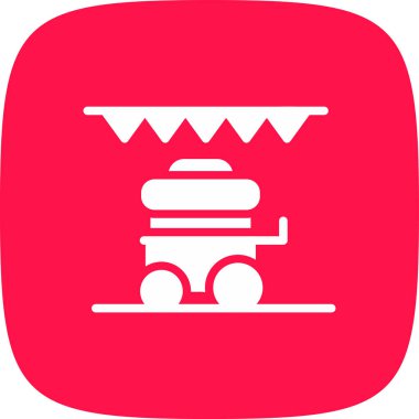 Yemek Festivali Basit Simge, Vektör İllüstrasyonu