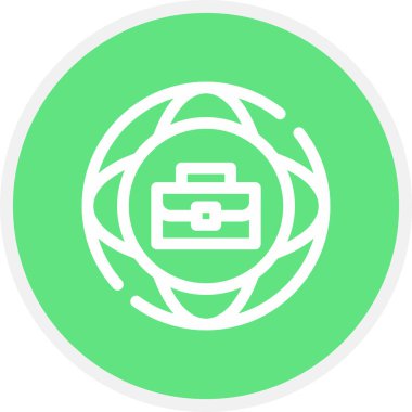 Uluslararası İş Hattı Çemberi Basit Simge, Vektör İllüstrasyonu