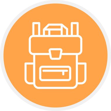 Sırt çantası Satırı Çemberi Basit Simge, Vektör Resimleri