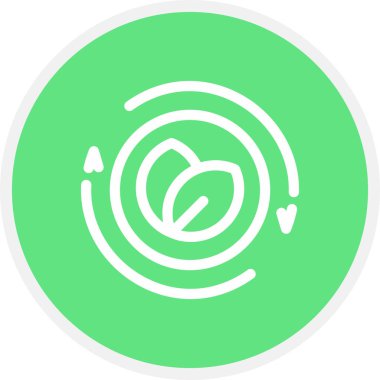 Enerji Konservatörü Satırı Çemberi Basit Simge, Vektör Resimleri