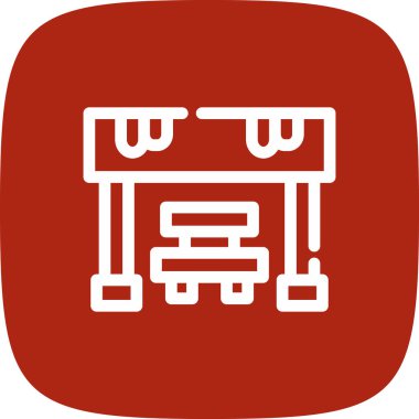 otobüs durağı basit simgesi, vektör çizim