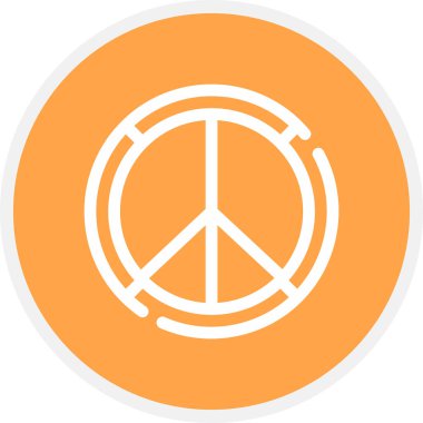 Barış Hattı Çemberi Basit Simge, Vektör İllüstrasyonu