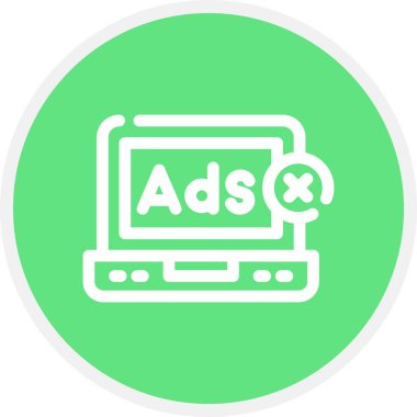 Çevrimiçi Reklam Satırı Çemberi Basit Simge, Vektör Resimleri