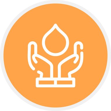 Su Koruma Hattı Çemberi Basit Simge, Vektör Resimleri