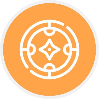 Pusula Satırı Çemberi Basit Simge, Vektör Resimleri