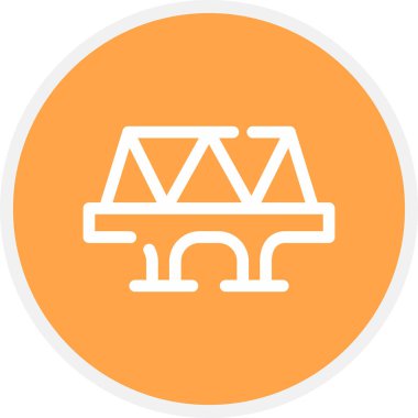 Köprü Çizgisi Çemberi Basit Simge, Vektör İllüstrasyonu