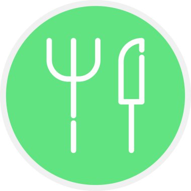 Bıçak Hattı Çemberi Basit Simge, Vektör İllüstrasyonu