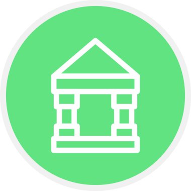 Mahkeme Satırı Çemberi Basit Simge, Vektör İllüstrasyonu