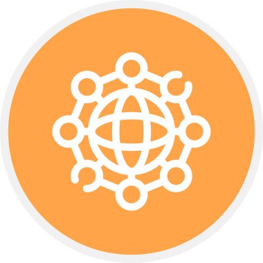 Ağ Çizgisi Çemberi Basit Simge, Vektör İllüstrasyonu