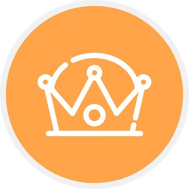 Tiara Çizgisi Çemberi Basit Simge, Vektör İllüstrasyonu