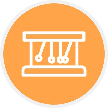 Newton Beşik Çizgisi Çemberi Basit Simge, Vektör İllüstrasyonu