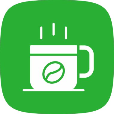 kahve basit simgesi, vektör çizim