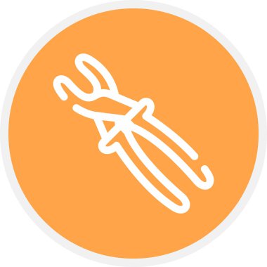 İğne Burun Pensesi Çizgisi Çemberi Basit Simge, Vektör İllüstrasyonu